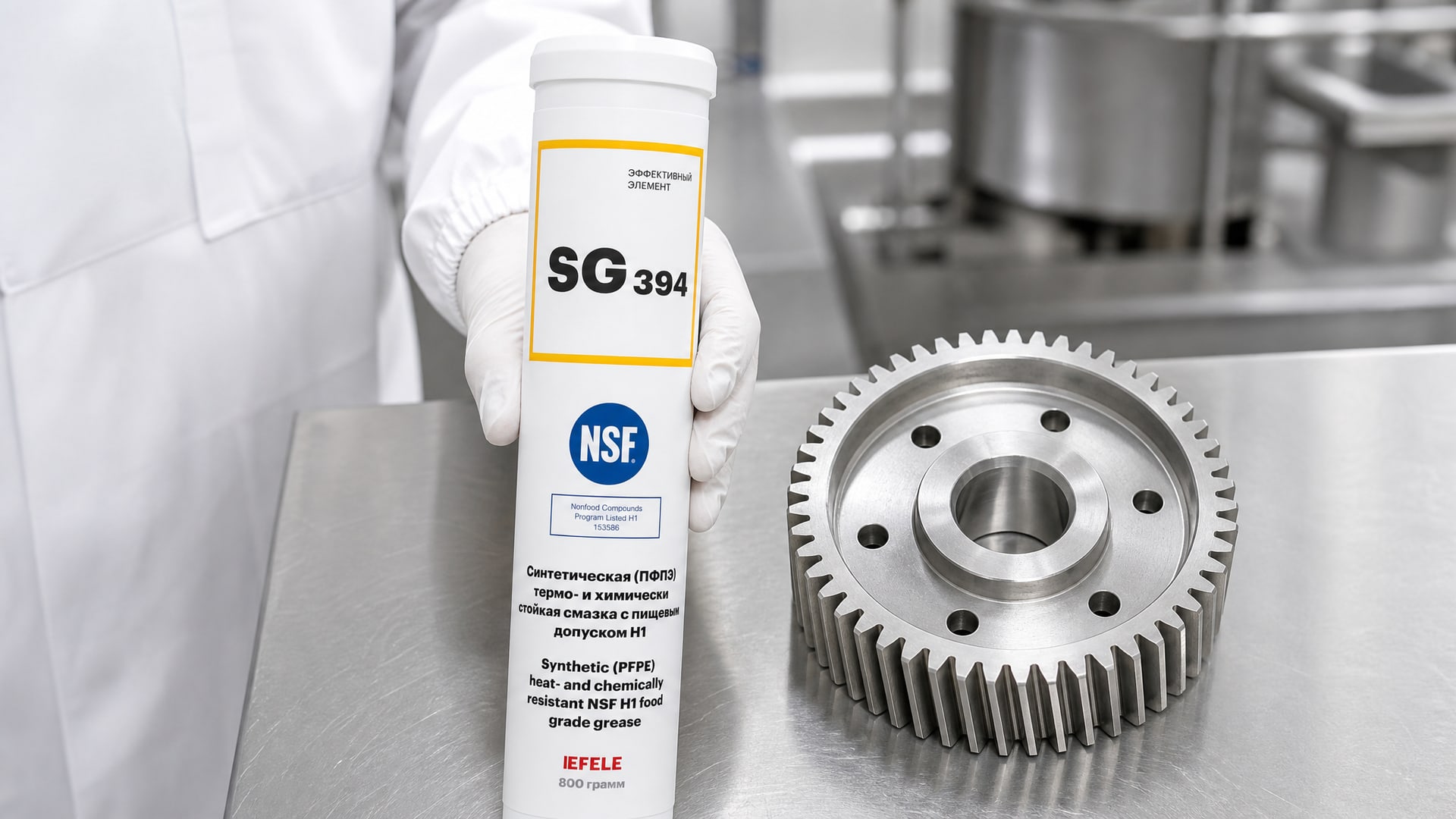 Нанесение EFELE SG-394 (термо-химстойкая, NSF H1) на оборудование.